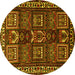 Round Machine Washable Persian Yellow Traditional Rug, wshtr2315yw