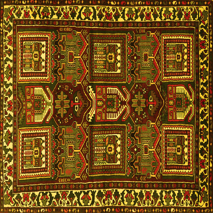 Square Persian Yellow Traditional Rug, tr2315yw