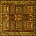 Square Persian Yellow Traditional Rug, tr2315yw