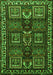 Serging Thickness of Machine Washable Persian Green Traditional Area Rugs, wshtr2315grn