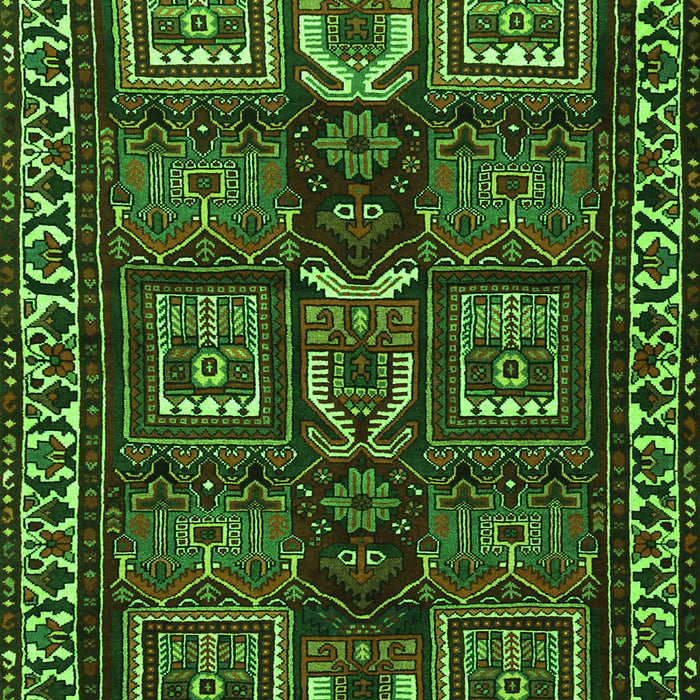Serging Thickness of Machine Washable Persian Green Traditional Area Rugs, wshtr2315grn
