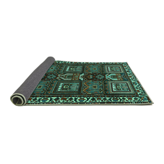 Sideview of Persian Turquoise Traditional Rug, tr2315turq