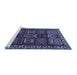 Sideview of Machine Washable Persian Blue Traditional Rug, wshtr2315blu