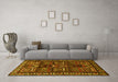 Machine Washable Persian Yellow Traditional Rug in a Living Room, wshtr2315yw