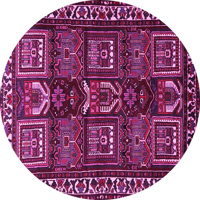 Round Machine Washable Persian Pink Traditional Rug, wshtr2315pnk