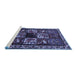 Sideview of Machine Washable Animal Blue Traditional Rug, wshtr2316blu