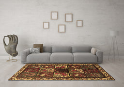 Machine Washable Animal Brown Traditional Rug in a Living Room,, wshtr2316brn