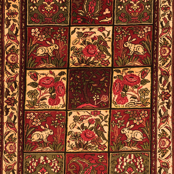 Serging Thickness of Machine Washable Animal Orange Traditional Area Rugs, wshtr2316org
