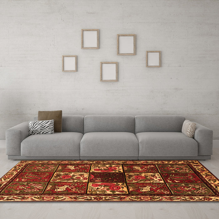 Machine Washable Animal Orange Traditional Area Rugs in a Living Room, wshtr2316org