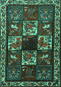 Animal Turquoise Traditional Rug, tr2316turq