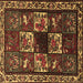 Square Animal Brown Traditional Rug, tr2316brn