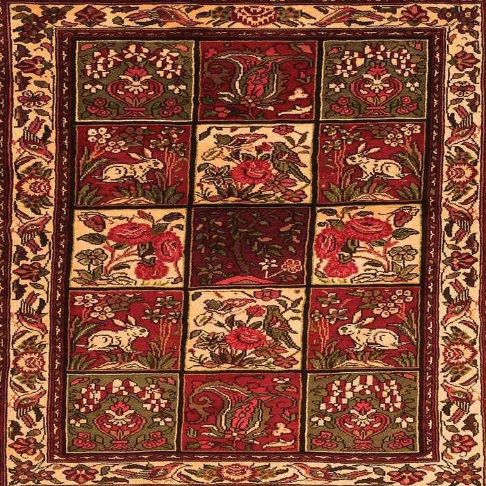 Round Machine Washable Animal Orange Traditional Area Rugs, wshtr2316org