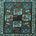 Square Machine Washable Animal Light Blue Traditional Rug, wshtr2316lblu