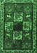 Animal Emerald Green Traditional Rug, tr2316emgrn