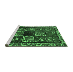 Sideview of Machine Washable Animal Emerald Green Traditional Area Rugs, wshtr2316emgrn
