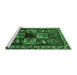 Sideview of Machine Washable Animal Emerald Green Traditional Area Rugs, wshtr2316emgrn