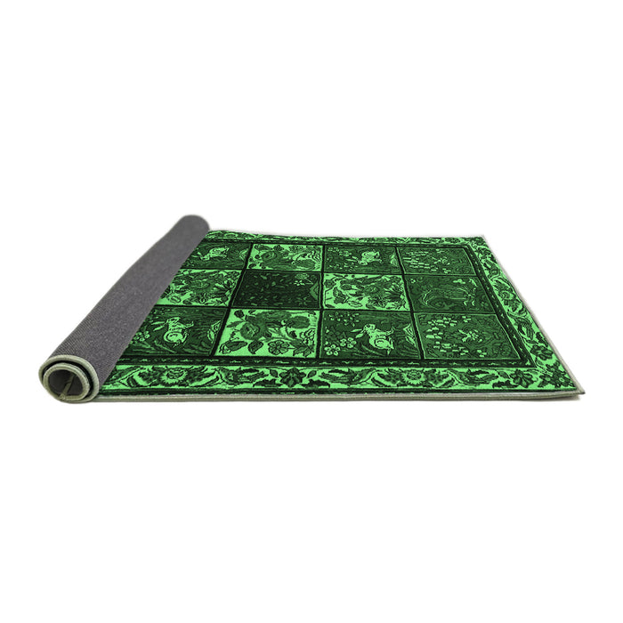 Sideview of Animal Emerald Green Traditional Rug, tr2316emgrn