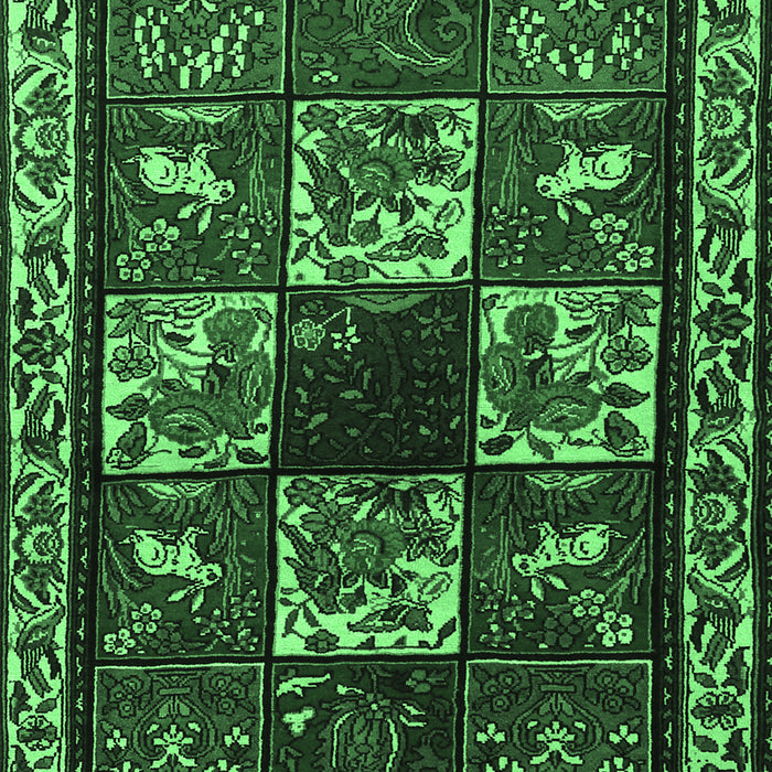 Machine Washable Animal Emerald Green Traditional Area Rugs, wshtr2316emgrn