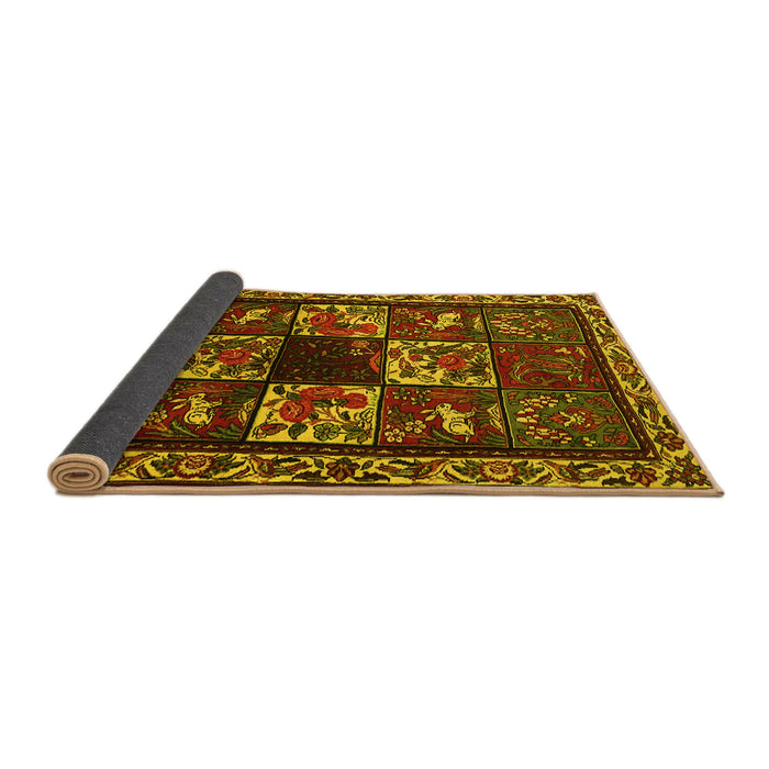 Sideview of Animal Yellow Traditional Rug, tr2316yw