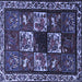 Square Animal Blue Traditional Rug, tr2316blu