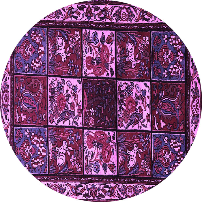 Round Machine Washable Animal Purple Traditional Area Rugs, wshtr2316pur