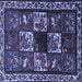 Square Machine Washable Animal Blue Traditional Rug, wshtr2316blu
