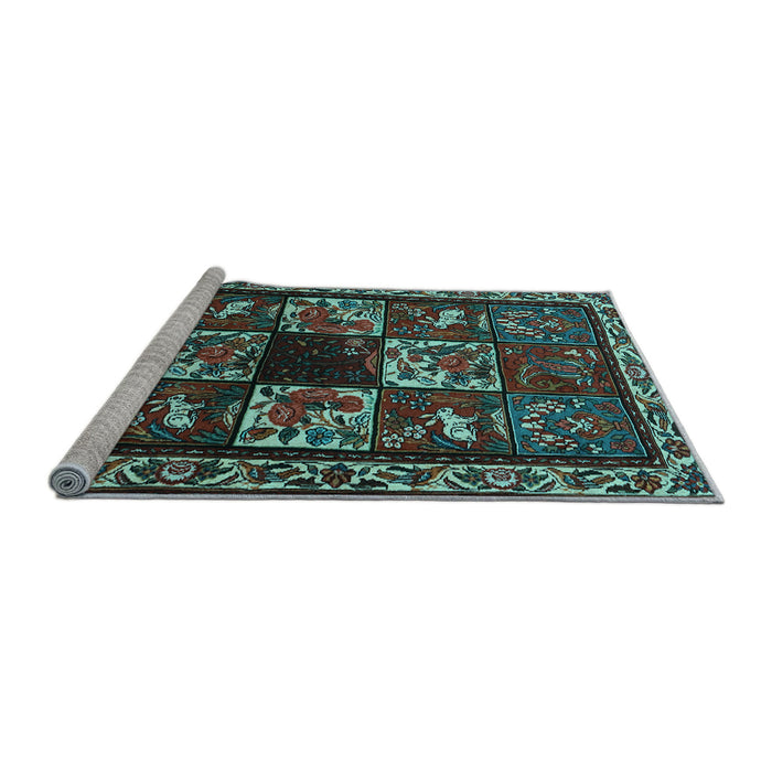 Sideview of Machine Washable Animal Light Blue Traditional Rug, wshtr2316lblu