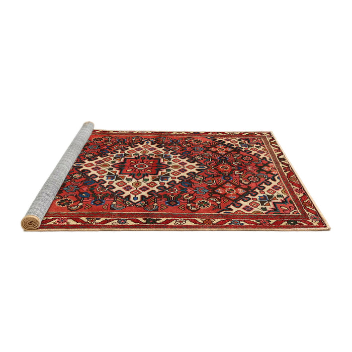 Sideview of Machine Washable Traditional Tomato Red Rug, wshtr2317