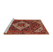 Sideview of Machine Washable Traditional Tomato Red Rug, wshtr2317