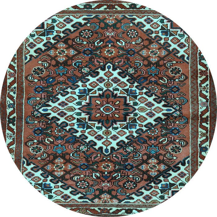 Round Persian Light Blue Traditional Rug, tr2317lblu