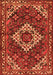 Serging Thickness of Machine Washable Persian Orange Traditional Area Rugs, wshtr2317org