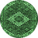 Round Persian Emerald Green Traditional Rug, tr2317emgrn