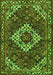 Serging Thickness of Machine Washable Persian Green Traditional Area Rugs, wshtr2317grn