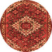 Machine Washable Persian Orange Traditional Area Rugs, wshtr2317org