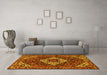 Machine Washable Persian Yellow Traditional Rug in a Living Room, wshtr2317yw