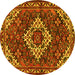 Round Persian Yellow Traditional Rug, tr2317yw