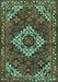 Machine Washable Persian Turquoise Traditional Area Rugs, wshtr2317turq