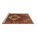 Sideview of Machine Washable Persian Brown Traditional Rug, wshtr2317brn