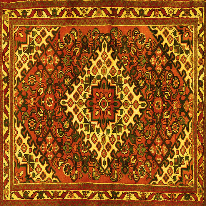Square Persian Yellow Traditional Rug, tr2317yw