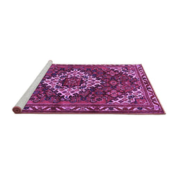 Sideview of Machine Washable Persian Purple Traditional Area Rugs, wshtr2317pur