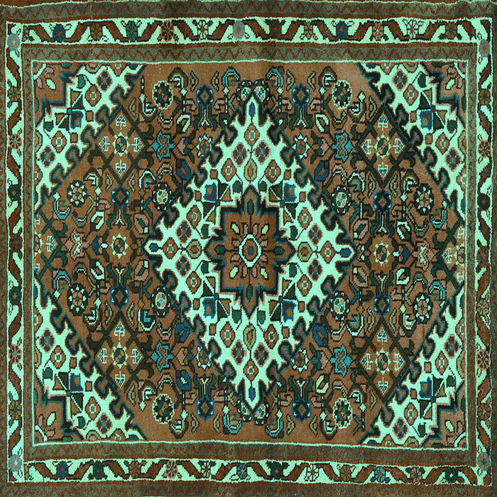 Square Persian Turquoise Traditional Rug, tr2317turq