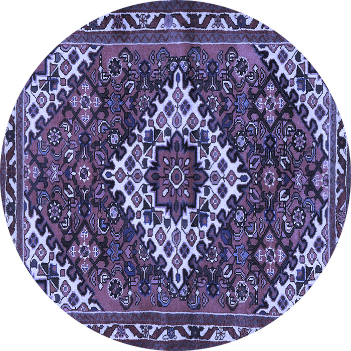 Round Persian Blue Traditional Rug, tr2317blu
