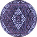 Round Persian Blue Traditional Rug, tr2317blu