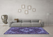 Machine Washable Persian Blue Traditional Rug in a Living Room, wshtr2317blu