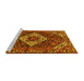 Sideview of Machine Washable Persian Yellow Traditional Rug, wshtr2317yw