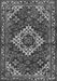 Serging Thickness of Machine Washable Persian Gray Traditional Rug, wshtr2317gry