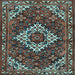 Square Machine Washable Persian Light Blue Traditional Rug, wshtr2317lblu