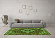 Machine Washable Persian Green Traditional Area Rugs in a Living Room,, wshtr2317grn