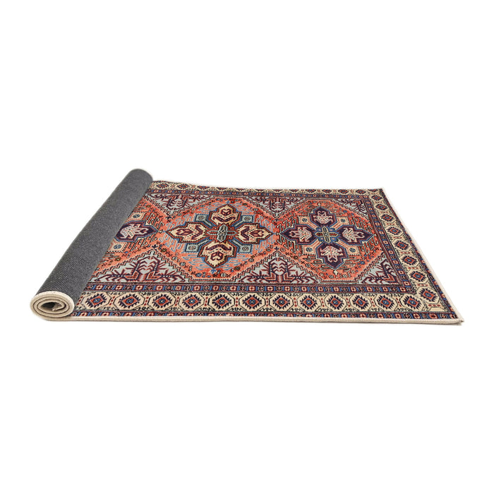 Sideview of Traditional Light French Beige Brown Persian Rug, tr2318