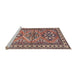 Sideview of Machine Washable Traditional Light French Beige Brown Rug, wshtr2318